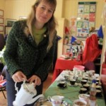 Debbie pouring tea