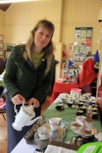 Debbie pouring tea